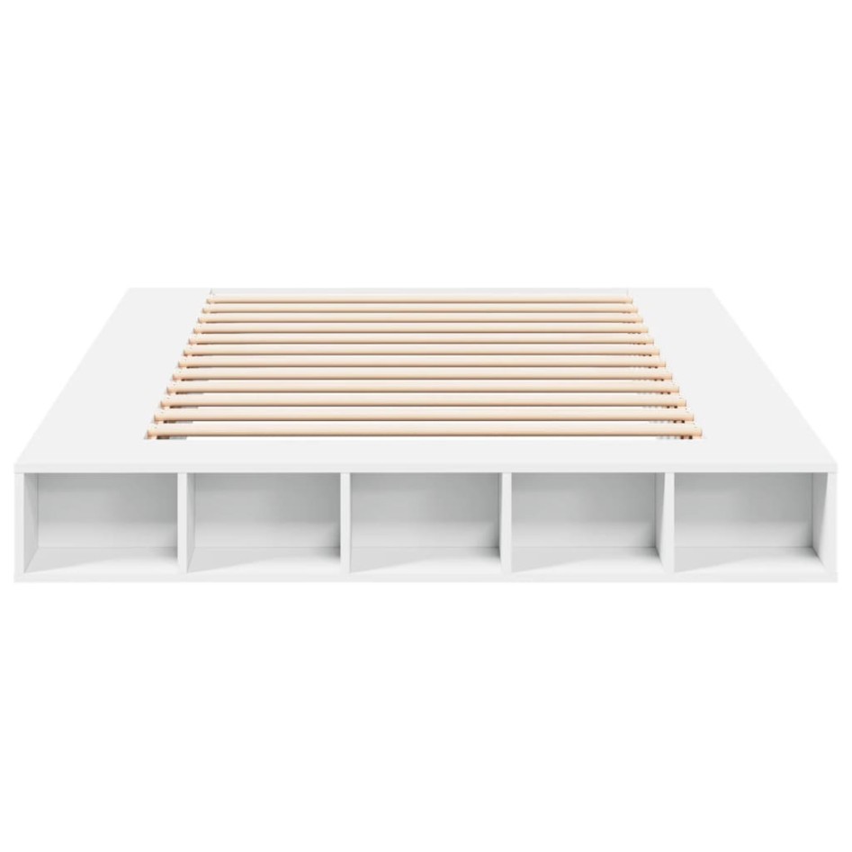 Estructura de cama madera de ingeniería blanca 150x200