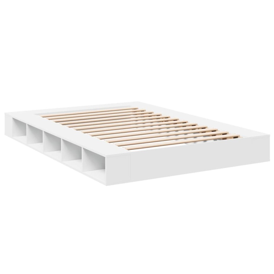Estructura de cama madera de ingeniería blanca 150x200