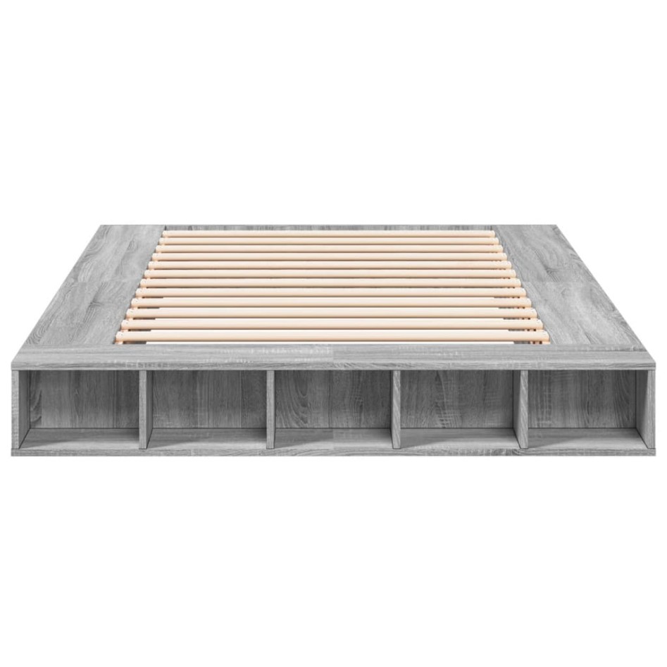 Estructura de cama madera de ingeniería gris Sonoma 140x200