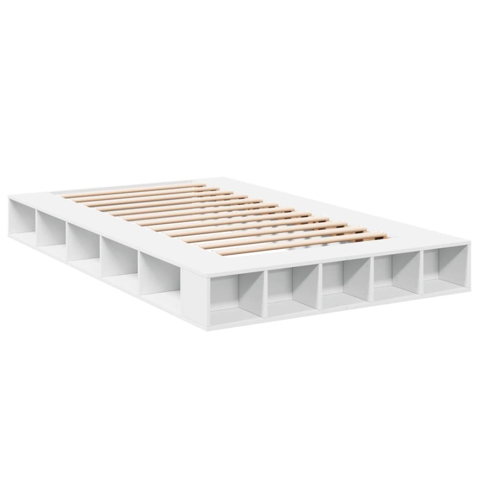 Estructura de cama madera de ingeniería blanca 120x200