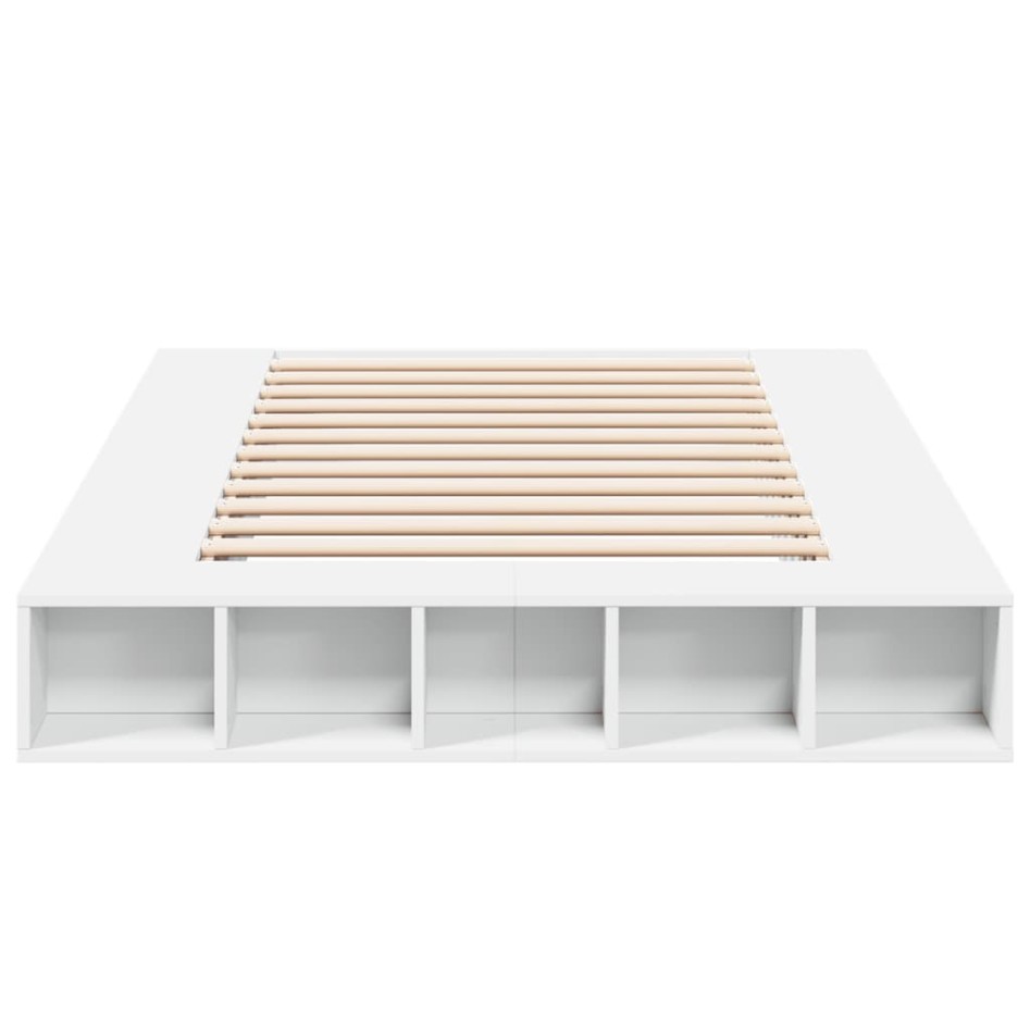 Estructura de cama madera de ingeniería blanca 120x200