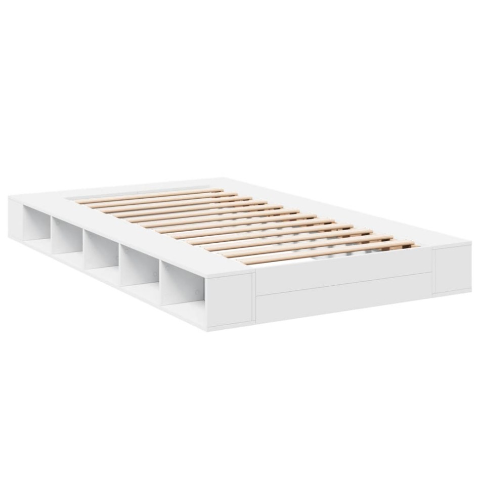 Estructura de cama madera de ingeniería blanca 120x200