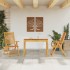 Juego de comedor de jardín 3 piezas madera maciza de