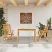 Juego de comedor de jardín 3 piezas madera maciza de acacia
