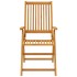 Juego de comedor de jardín 3 piezas madera maciza de