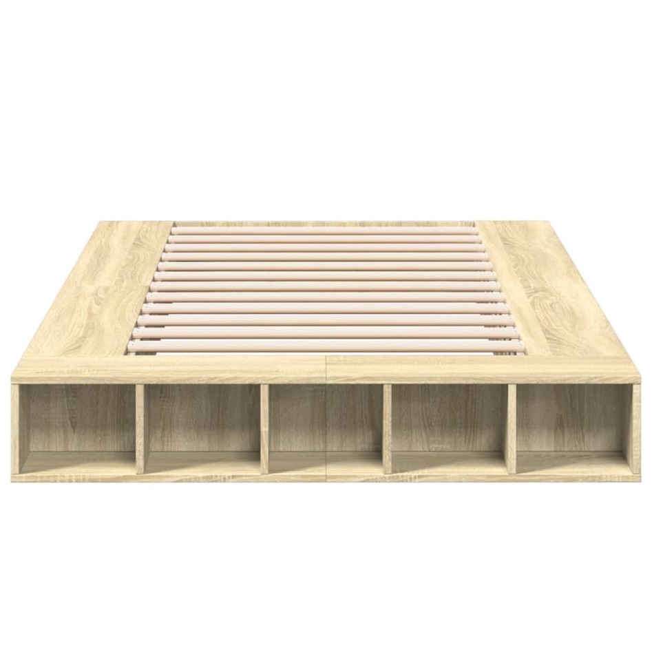 Estructura de cama madera de ingeniería roble Sonoma 120x190
