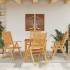 Juego de comedor de jardín 5 piezas madera maciza de