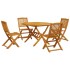 Set de comedor de jardín plegable 5 pzas madera maciza