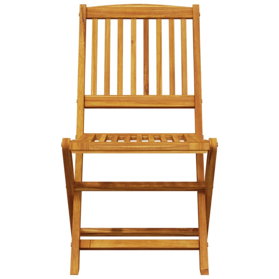 Set de comedor de jardín plegable 5 pzas madera maciza