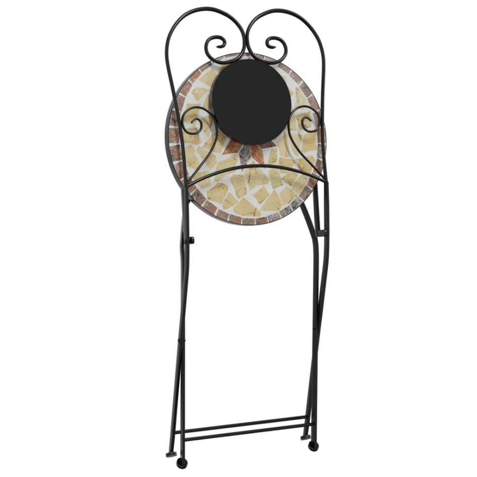 Juego de bistró de mosaico de hierro cerámica terracota