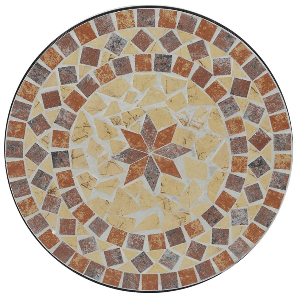 Juego de bistró de mosaico de hierro cerámica terracota