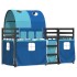 Litera con cortinas madera maciza de pino azul 90x200