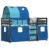 Litera con cortinas madera maciza de pino azul 90x200