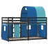 Litera con cortinas madera maciza de pino azul 90x200