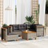 Set de muebles de jardín 6 pzas y cojines ratán sintético