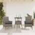 Set comedor jardín 3 pzas y cojines ratán sintético vidrio