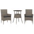Set comedor jardín 3 pzas y cojines ratán sintético vidrio