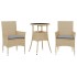 Set comedor jardín 3 pzas cojines ratán sintético vidrio