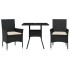 Set comedor jardín 3 pzas cojines ratán sintético vidrio