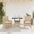 Set comedor jardín 3 pzas cojines ratán sintético vidrio