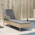 Tumbona con cojín ratán sintético beige 63x200x81