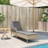 Tumbona con cojín ratán sintético beige 63x200x81