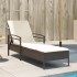 Tumbona con cojín ratán sintético marrón 63x200x81