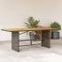 Mesa de jardín superficie madera acacia ratán gris