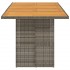 Mesa de jardín superficie madera acacia ratán gris