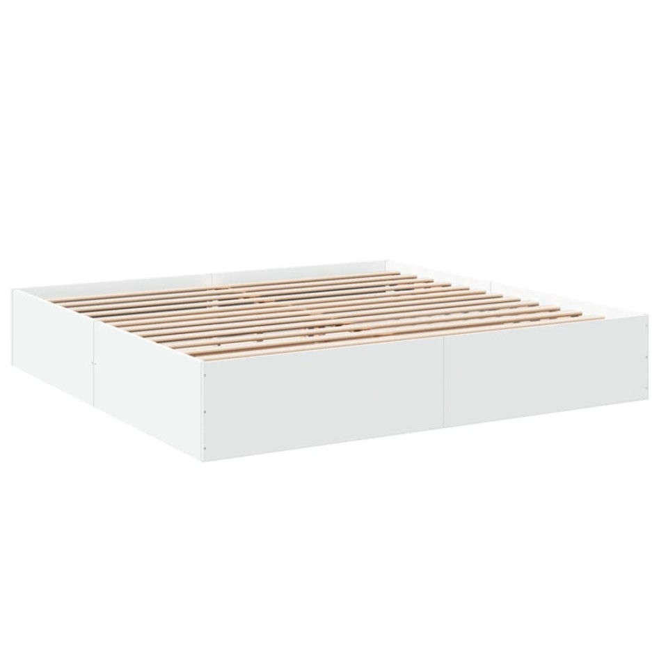 Estructura de cama madera de ingeniería blanca 180x200