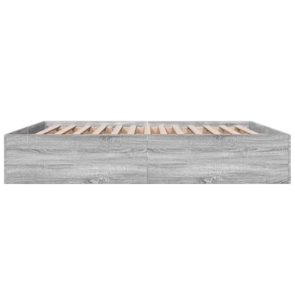 Estructura de cama madera de ingeniería gris Sonoma 200x200
