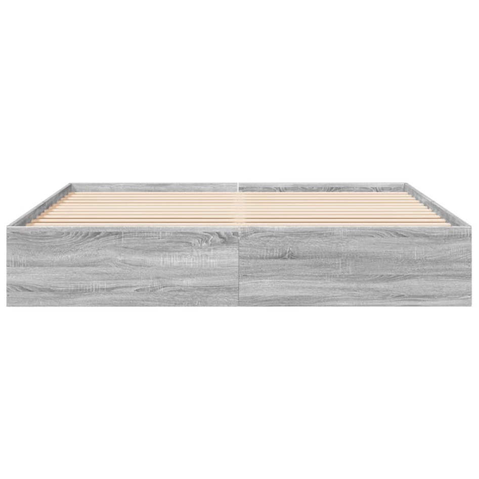 Estructura de cama madera de ingeniería gris Sonoma 180x200
