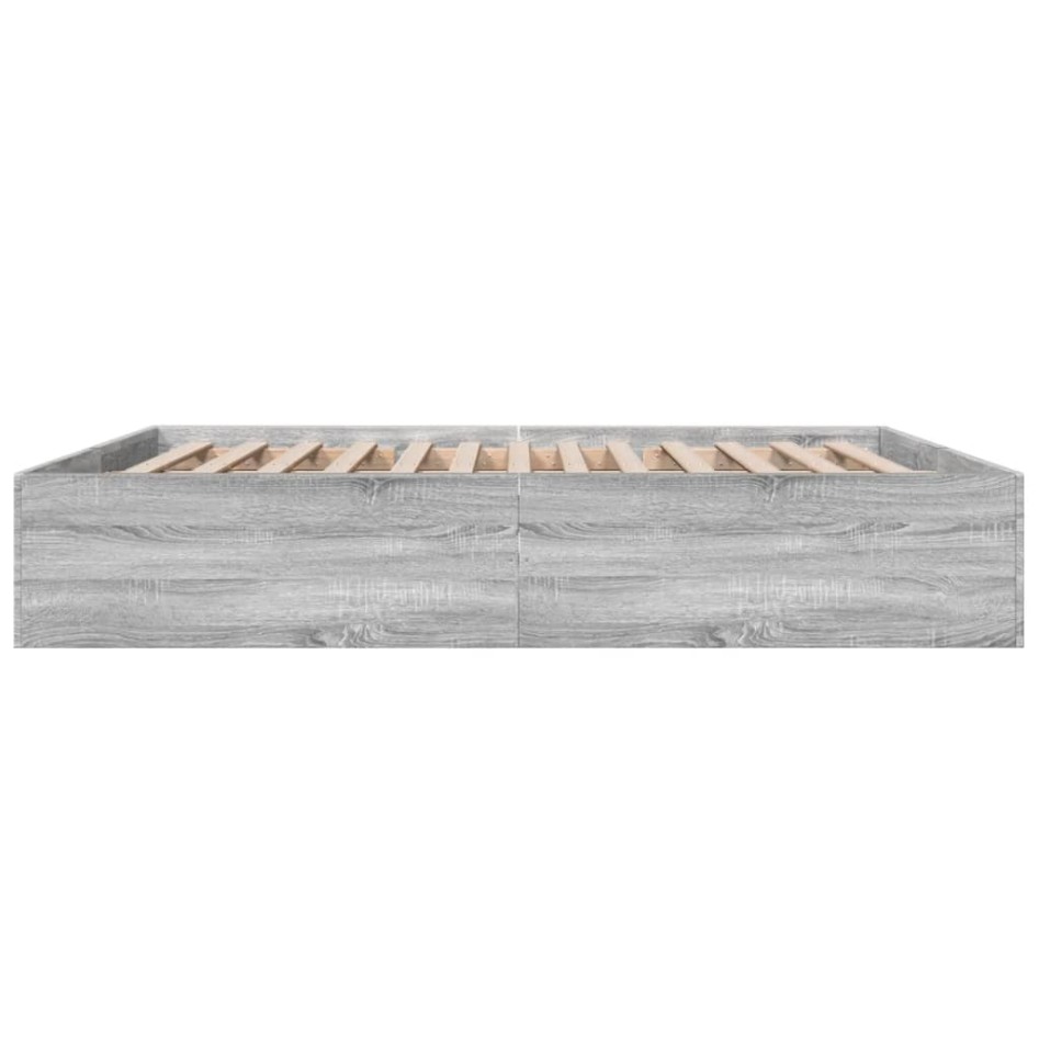 Estructura de cama madera de ingeniería gris Sonoma 180x200