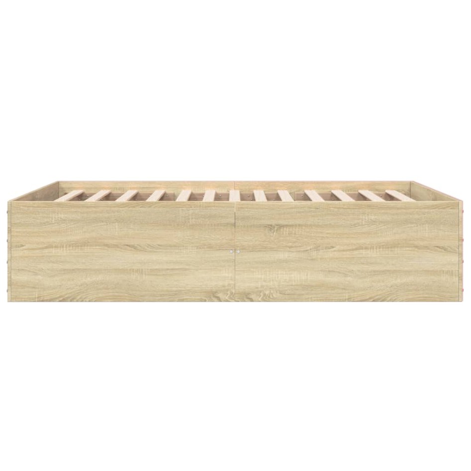Estructura de cama madera de ingeniería roble Sonoma 140x190