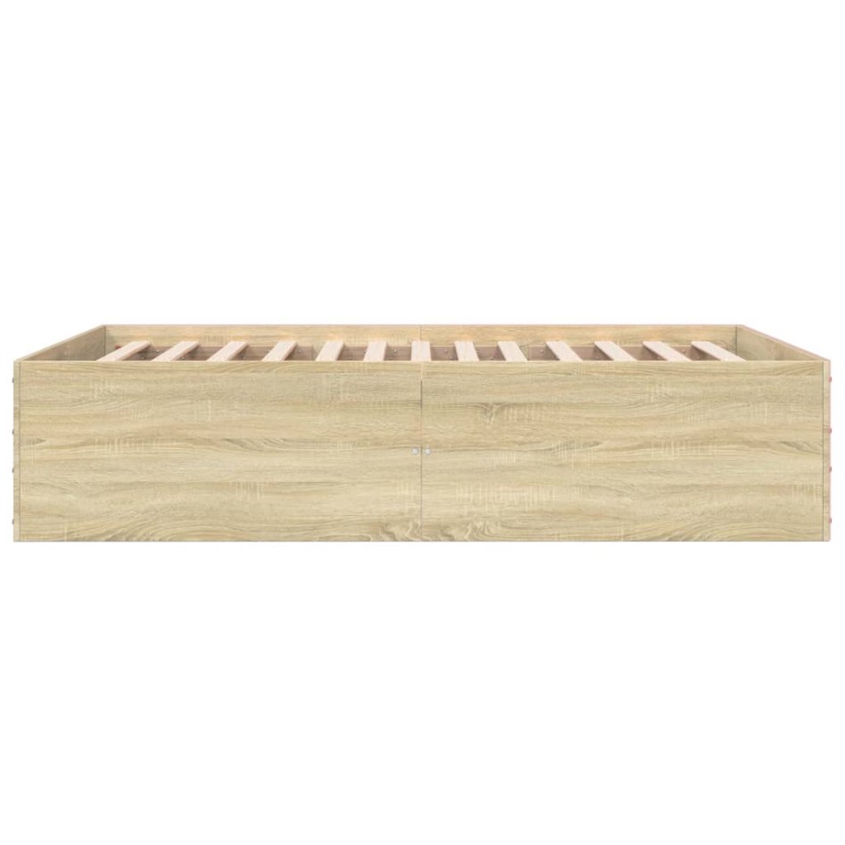 Estructura de cama madera de ingeniería roble Sonoma 120x200