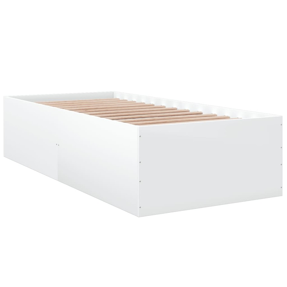 Estructura de cama madera de ingeniería blanca 90x190