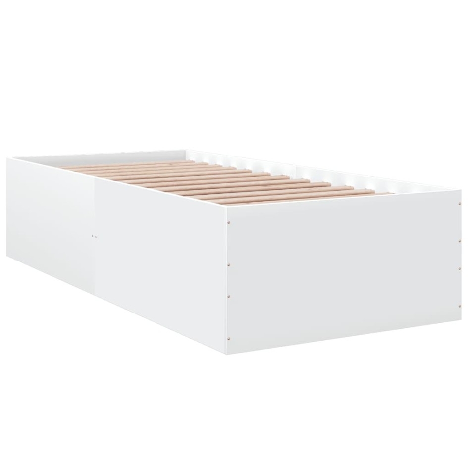 Estructura de cama madera de ingeniería blanca 75x190