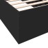 Estructura de cama madera de ingeniería negra 100x200