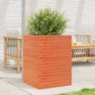 Jardinera madera maciza de pino marrón cera 50x50x68,5 cm
