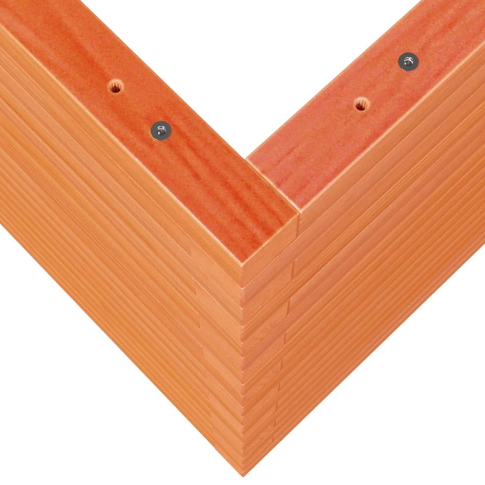 Jardinera madera maciza de pino marrón cera 50x50x68,5