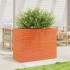 Jardinera madera maciza de pino marrón cera 90x40x68,5