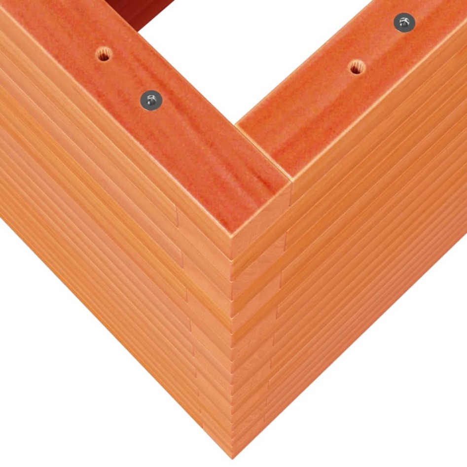 Jardinera madera maciza de pino marrón cera 90x40x68,5