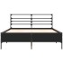 Estructura de cama madera de ingeniería y metal negro