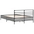 Estructura cama madera ingeniería metal gris Sonoma 120x200