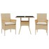 Set comedor jardín 3 pzas cojines ratán sintético vidrio
