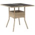 Set comedor jardín 3 pzas cojines ratán sintético vidrio