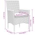 Set comedor jardín 3 pzas cojines ratán sintético vidrio