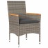 Set comedor jardín 5 pzas y cojines ratán sintético vidrio