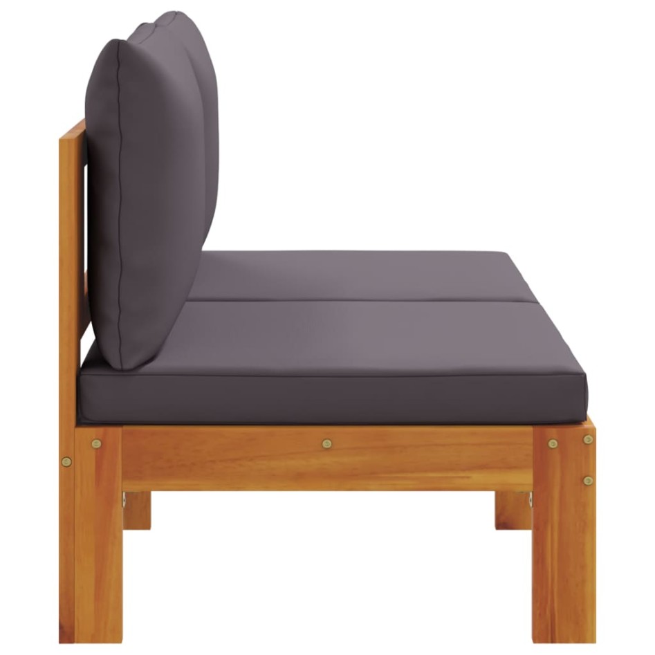 Sofá jardín sin reposabrazos con cojines 2 plazas madera