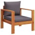 Sillón de jardín con cojines madera maciza de